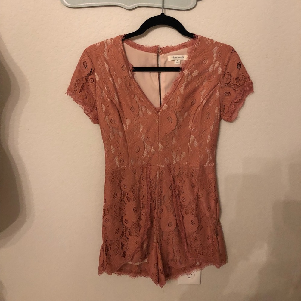 Francesca’s Mauve Lace Romper